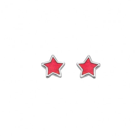 Earrings "Stars" - Studs - Red