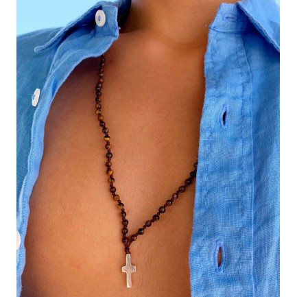 Necklace/Rosary "Cross X" -...