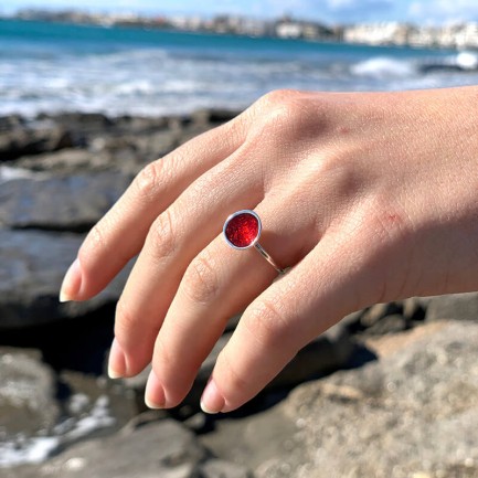 "Pebble" ring - Red